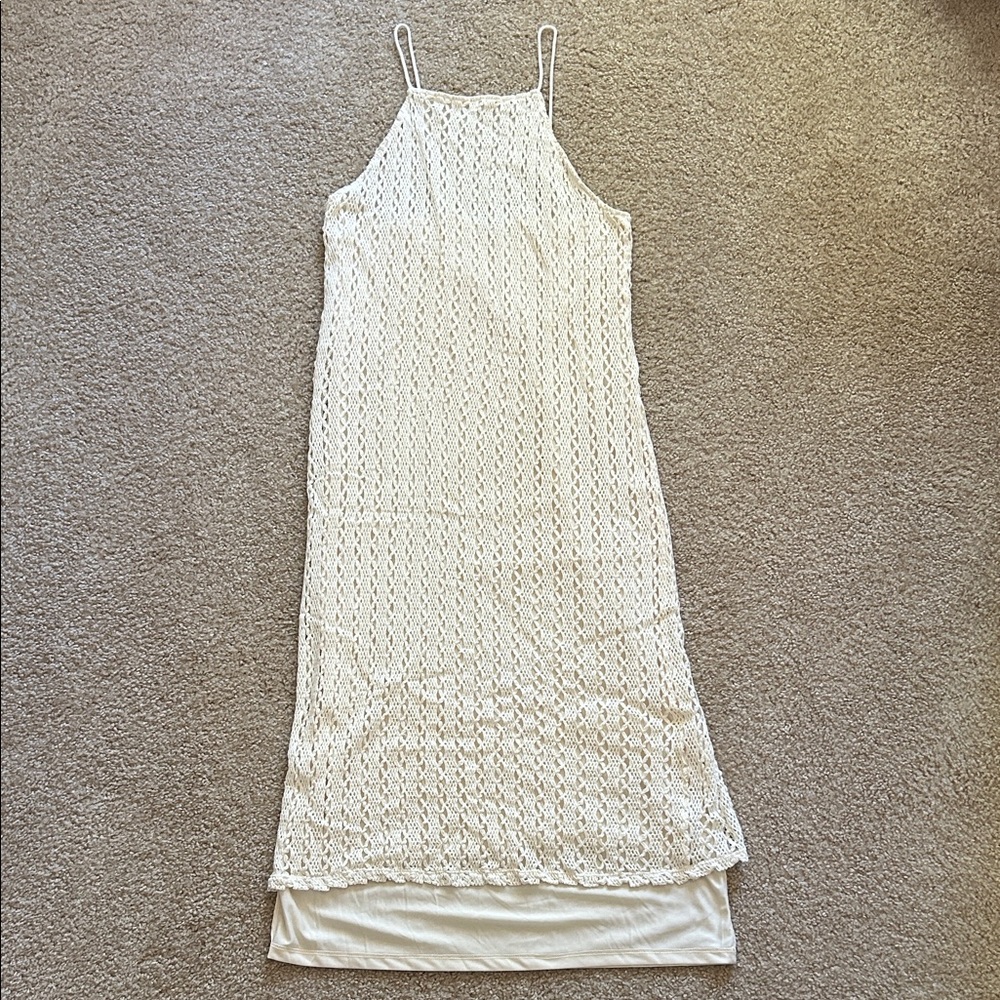 Zara Cream Crochet Slip Dress